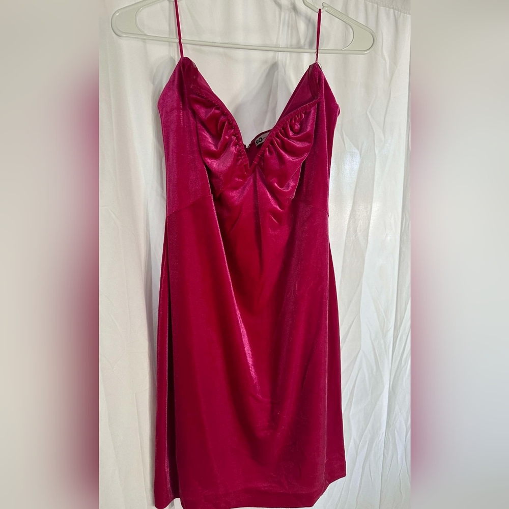 SO Velvet Mini Strapless Dress
